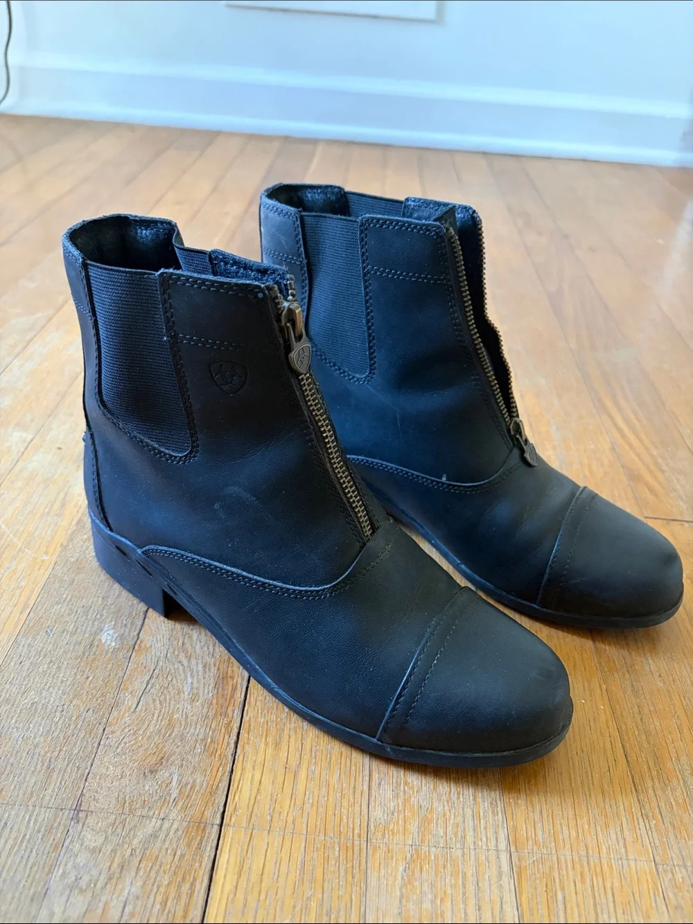 Ariat Black Front-Zip Ankle Boots WIGGLE ROOM